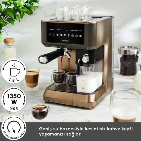 ماكينة قهوة اسبريسو يدوية بني