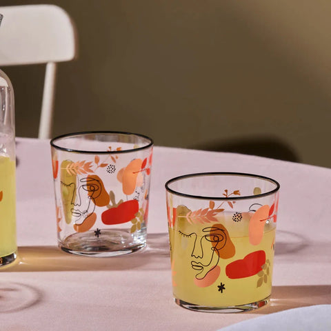 طقم كأس ماء مع اكواب فايس 5 قطع ملون