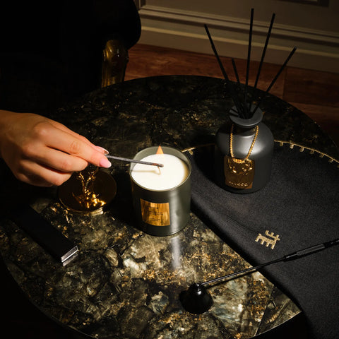 طقم معطر جو اعواد مع شمعة سيقنتشر فانيلا