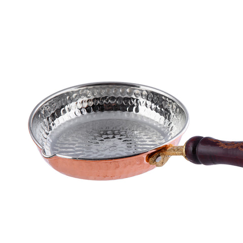 طاوة نحاس مقبض خشب 12 CM