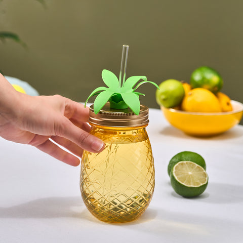 كوب ماء اناناس اصفر