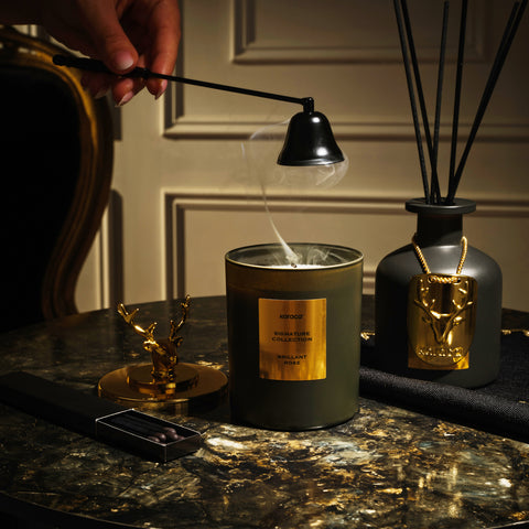طقم معطر جو اعواد مع شمعة سيقنتشر برائحة الورد